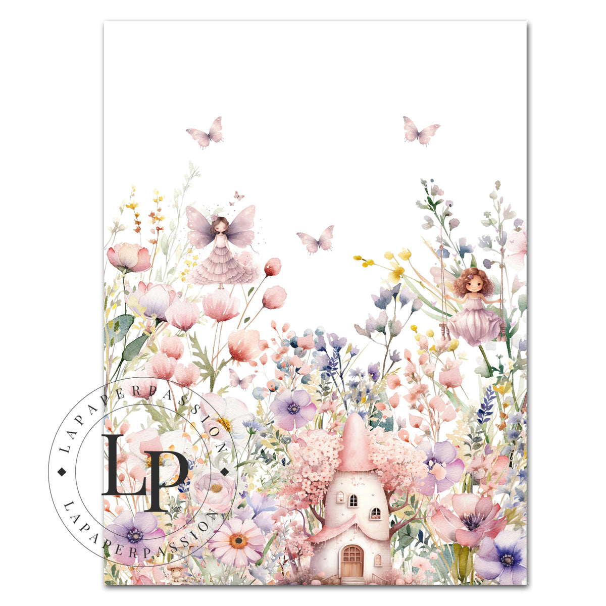 Floral Fairy Garden Wall Art Set for Girls