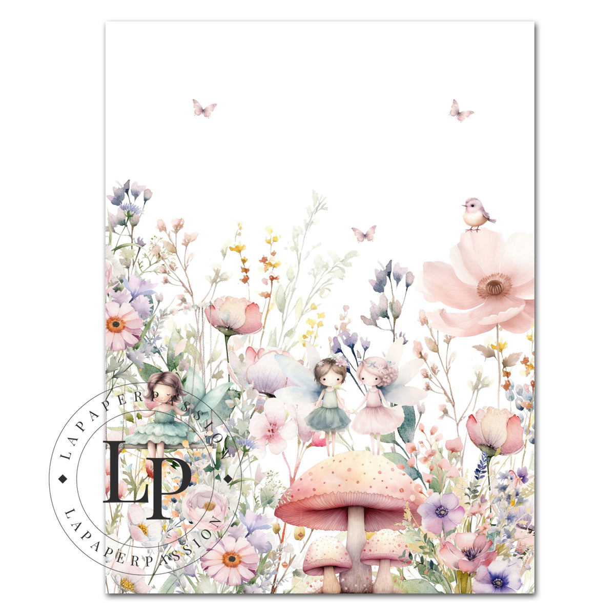 Floral Fairy Garden Wall Art Set for Girls