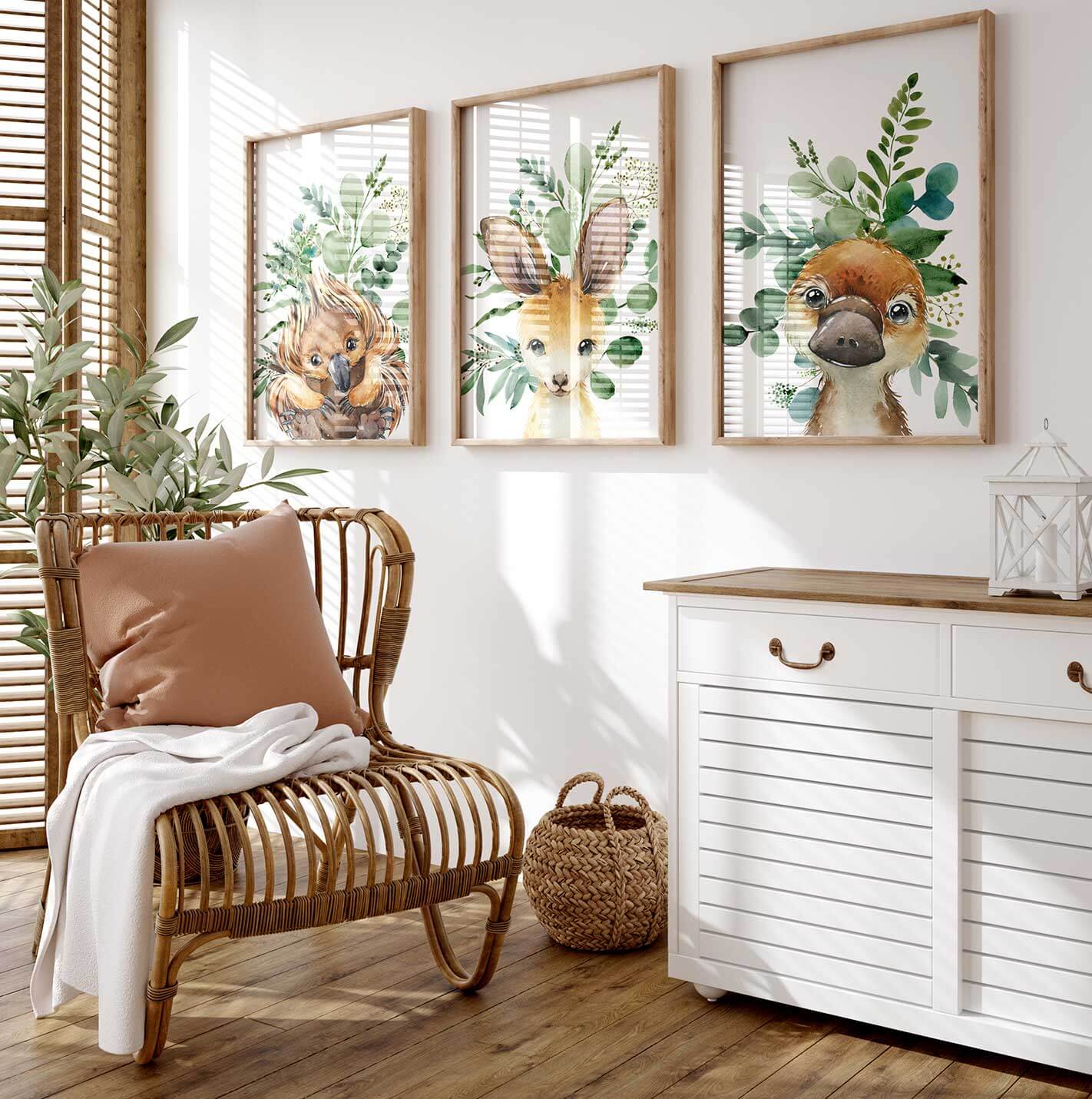 set of three Australian animal prints