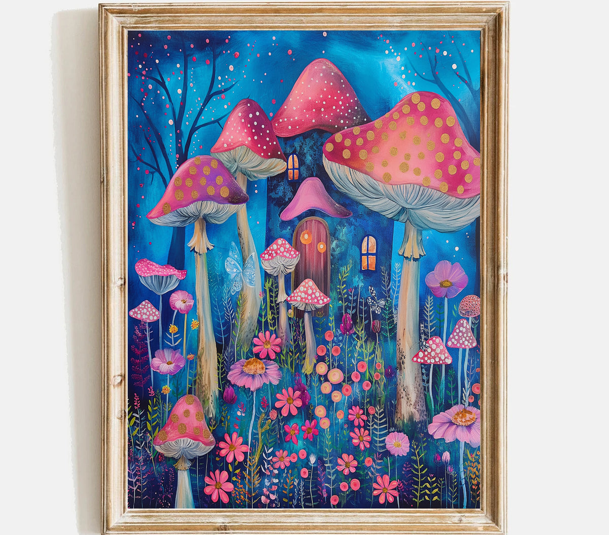Mushroom Wall Art -Whimsical print