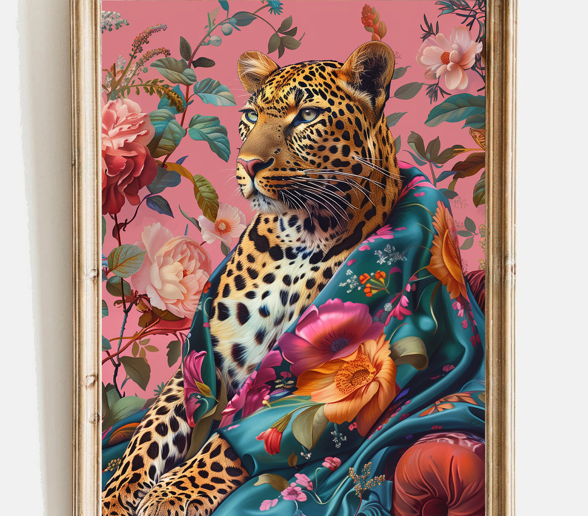 Eclectic leopard wall art