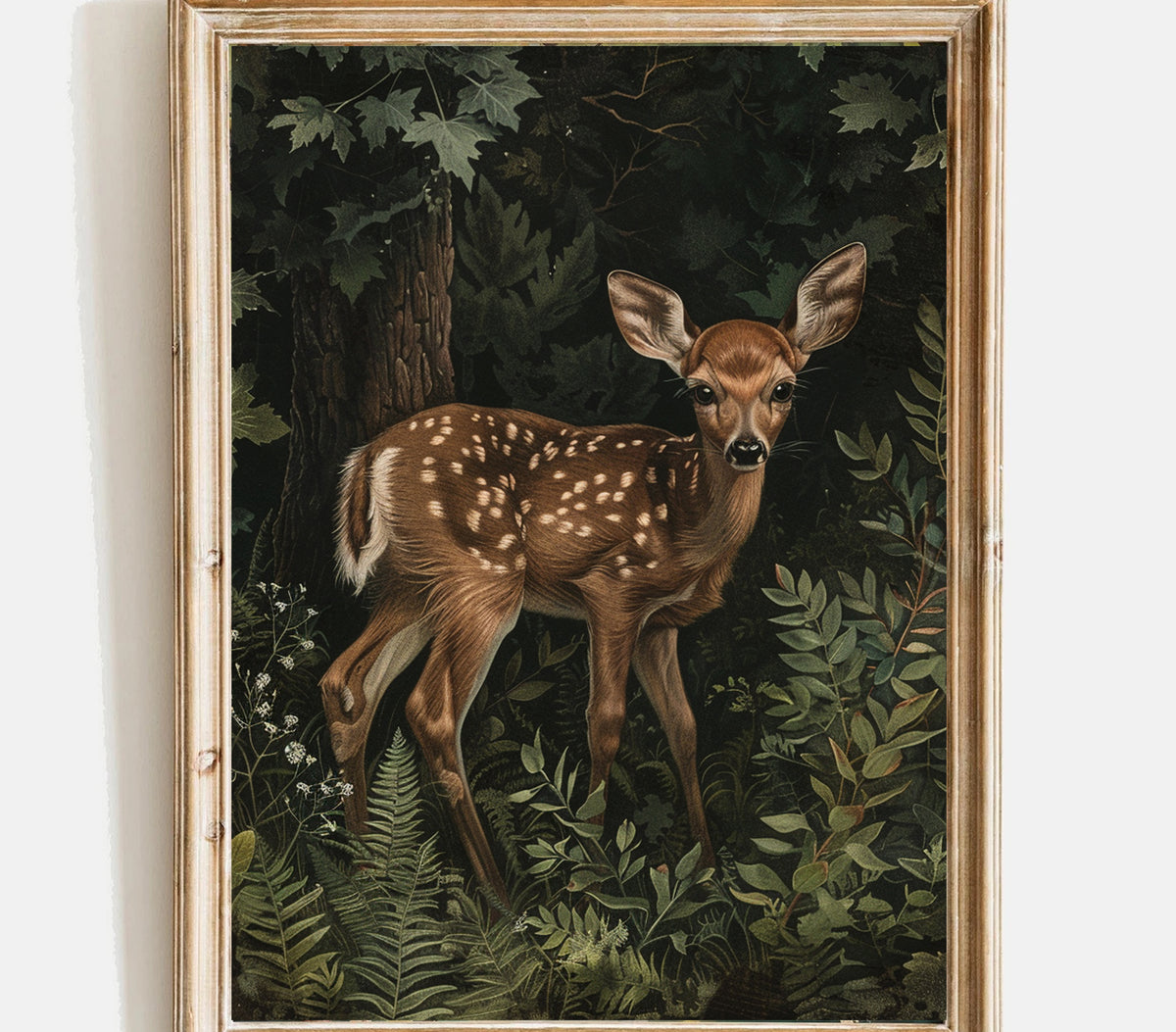 Deer woodland Wall Print - Nursery wall art