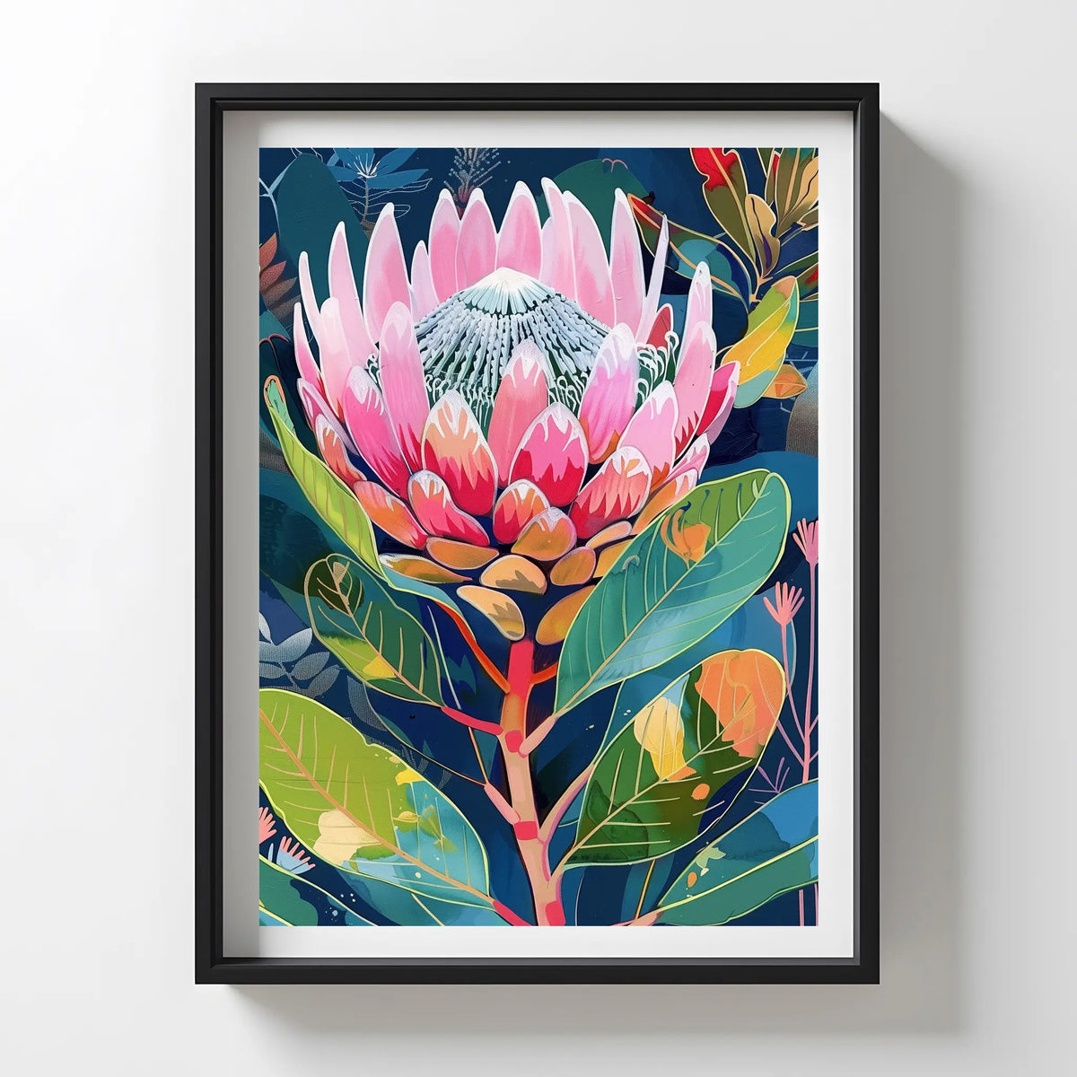 Abstract Australian botanical wall art print in soft neutral tones