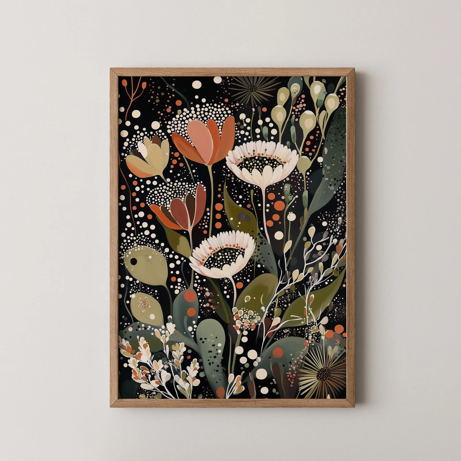 Earthy Australian floral and fauna botanical wall art print