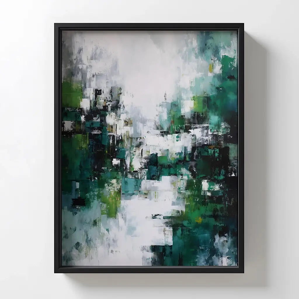 Abstract Emerald Green Framed Wall Art