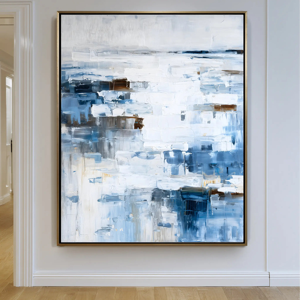 Aqua Echos Abstract Coastal Wall Art Print
