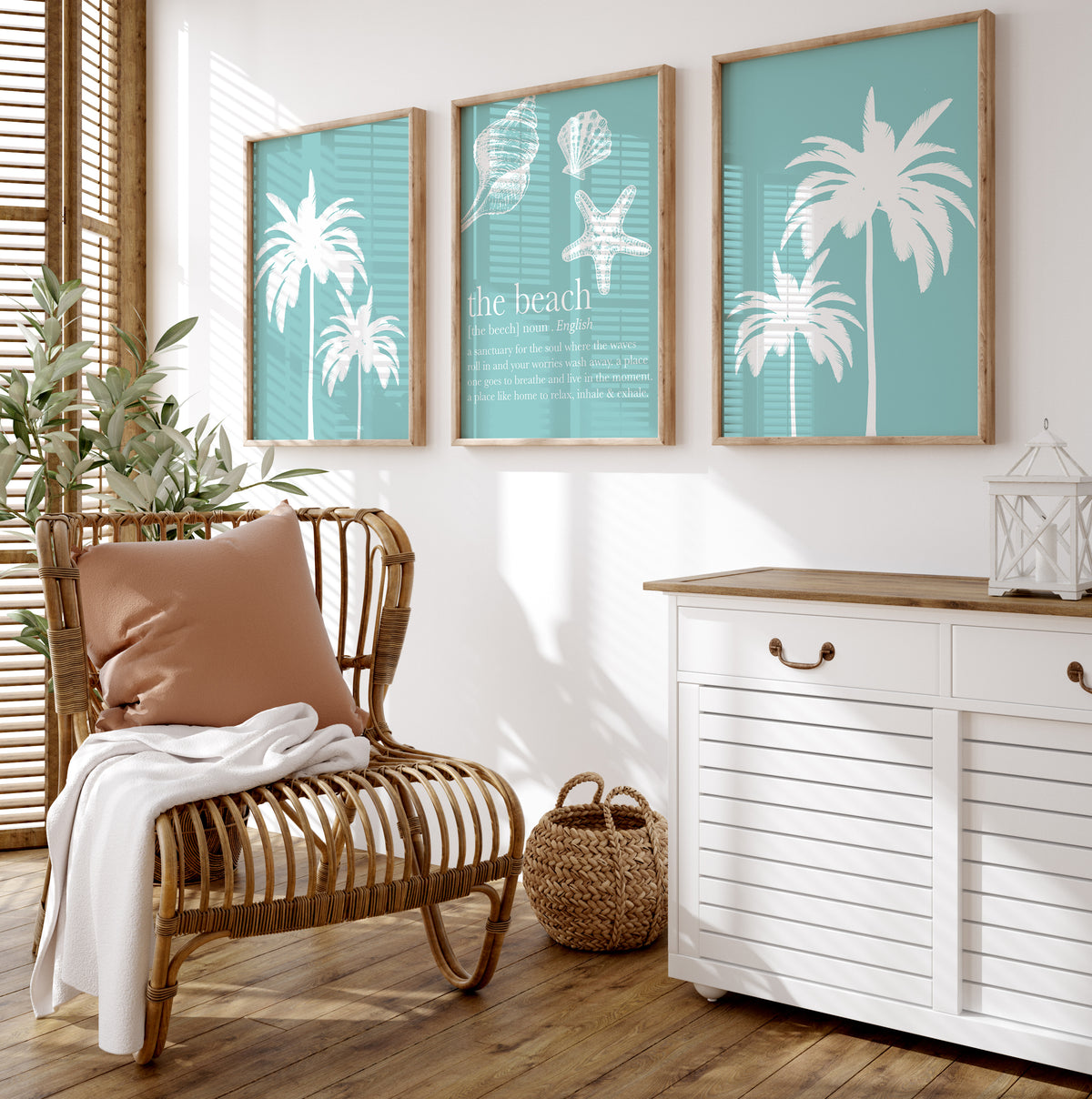 Coastal Palm Tree Beach Wall Art