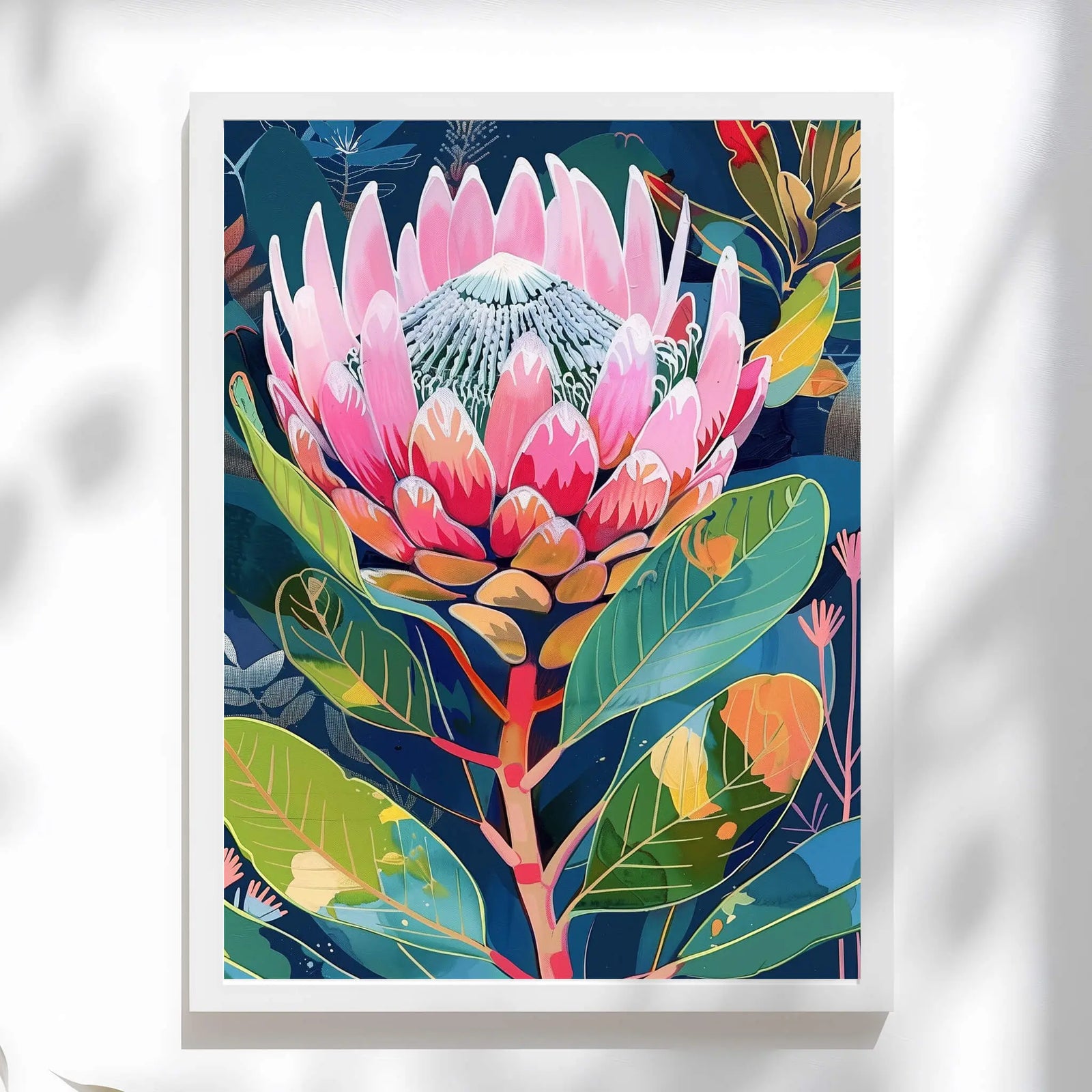 Abstract Australian botanical wall art print in soft neutral tones