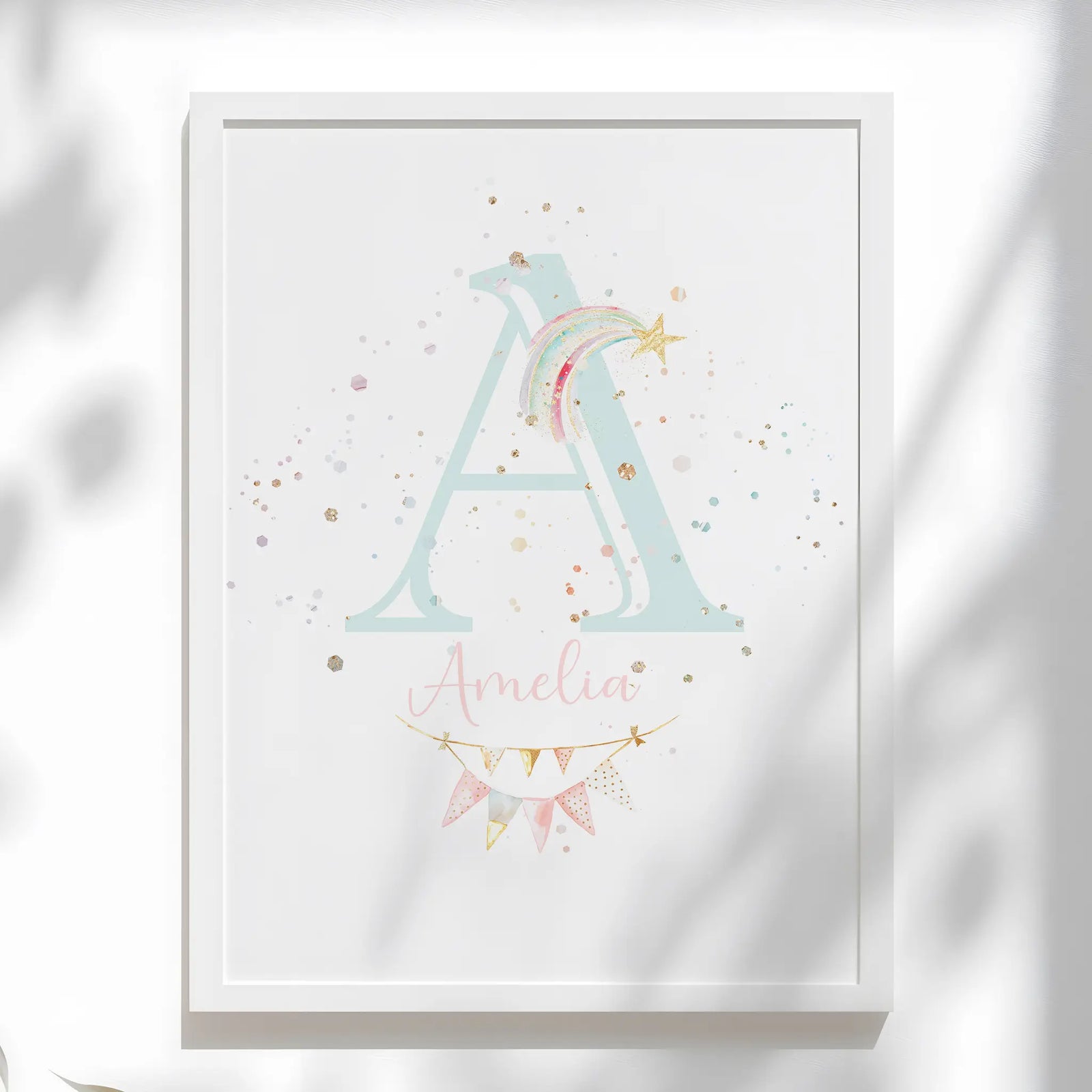Custom name unicorn wall art prints for girls bedroom