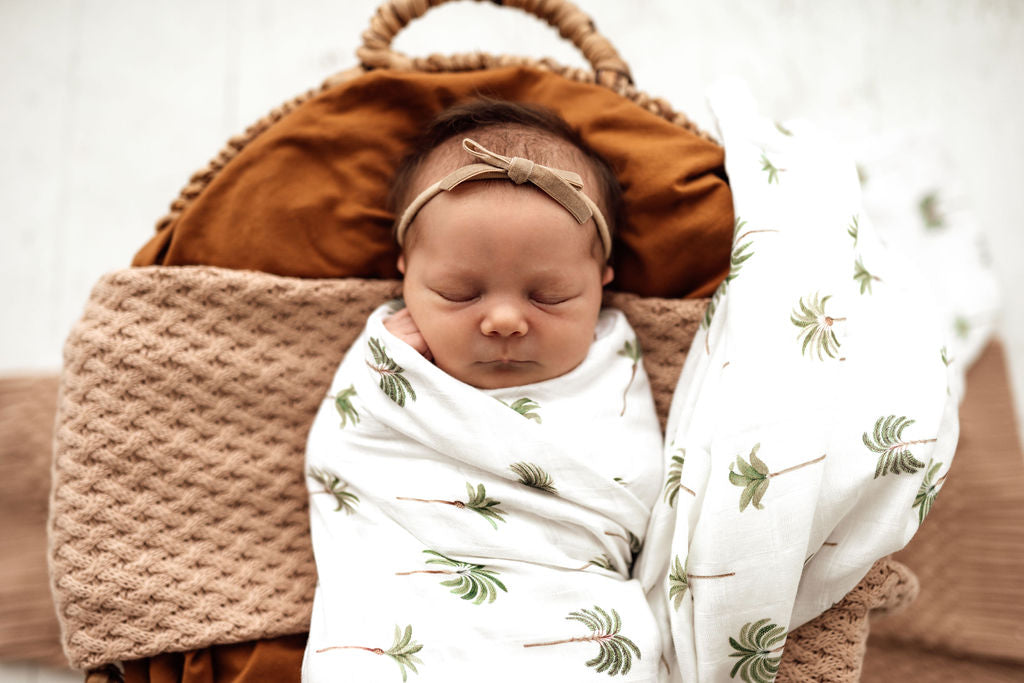 Green Palm Organic Muslin Baby Wrap- Hunny Snuggle Kids