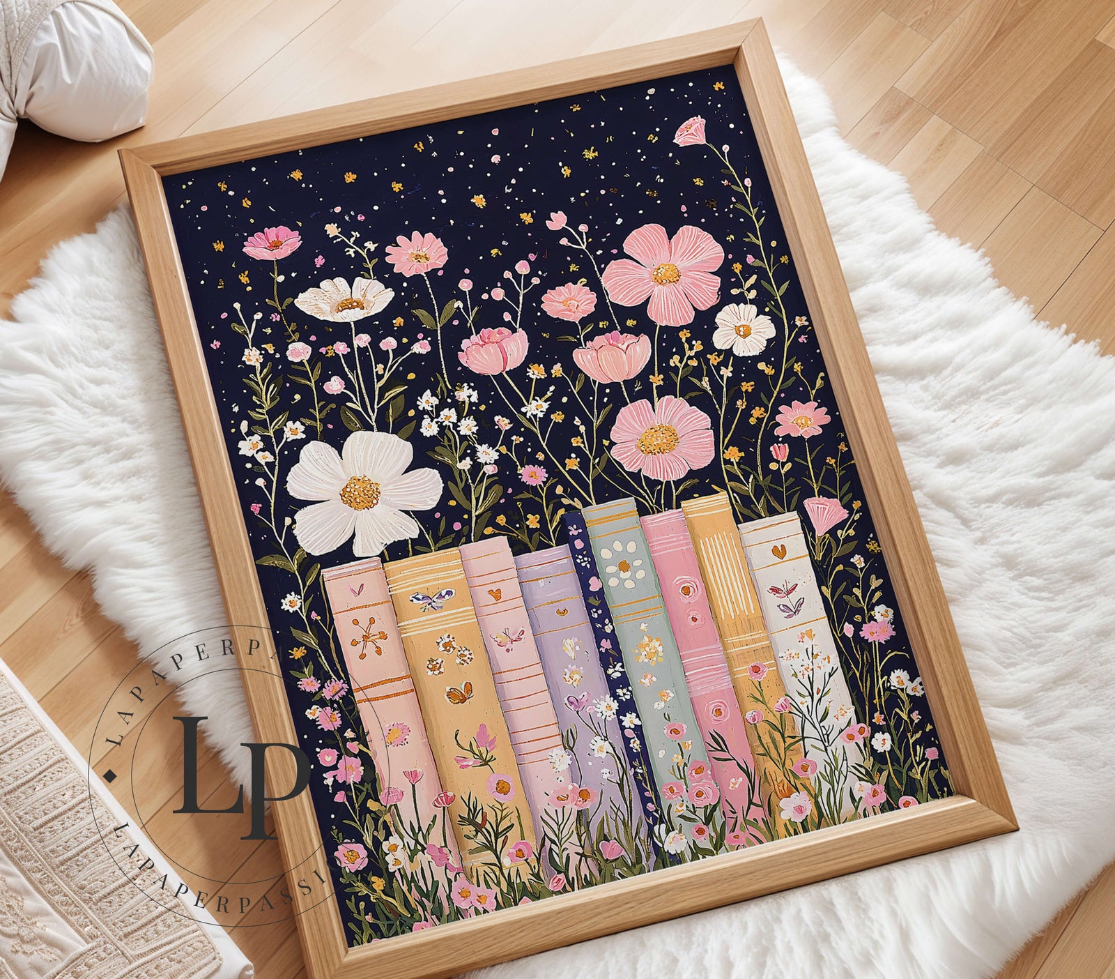 Stack of Books - Girl's Book Wall Art