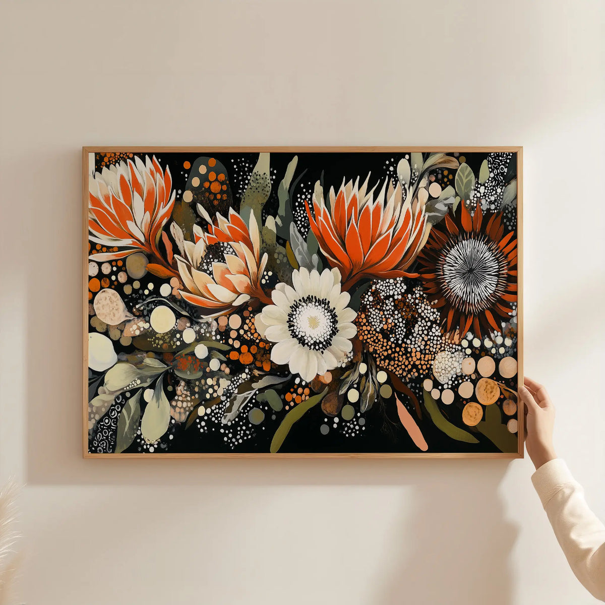 Earthy Australian flora and fauna botanical wall art print