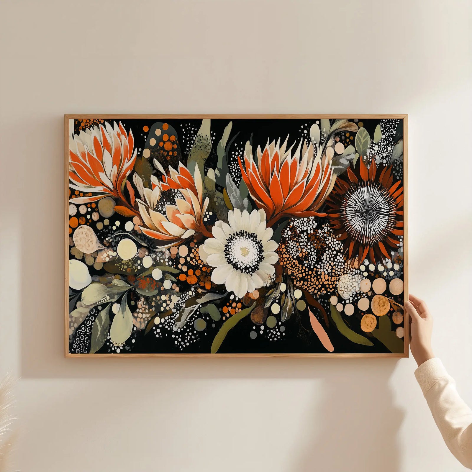 Earthy Australian flora and fauna botanical wall art print