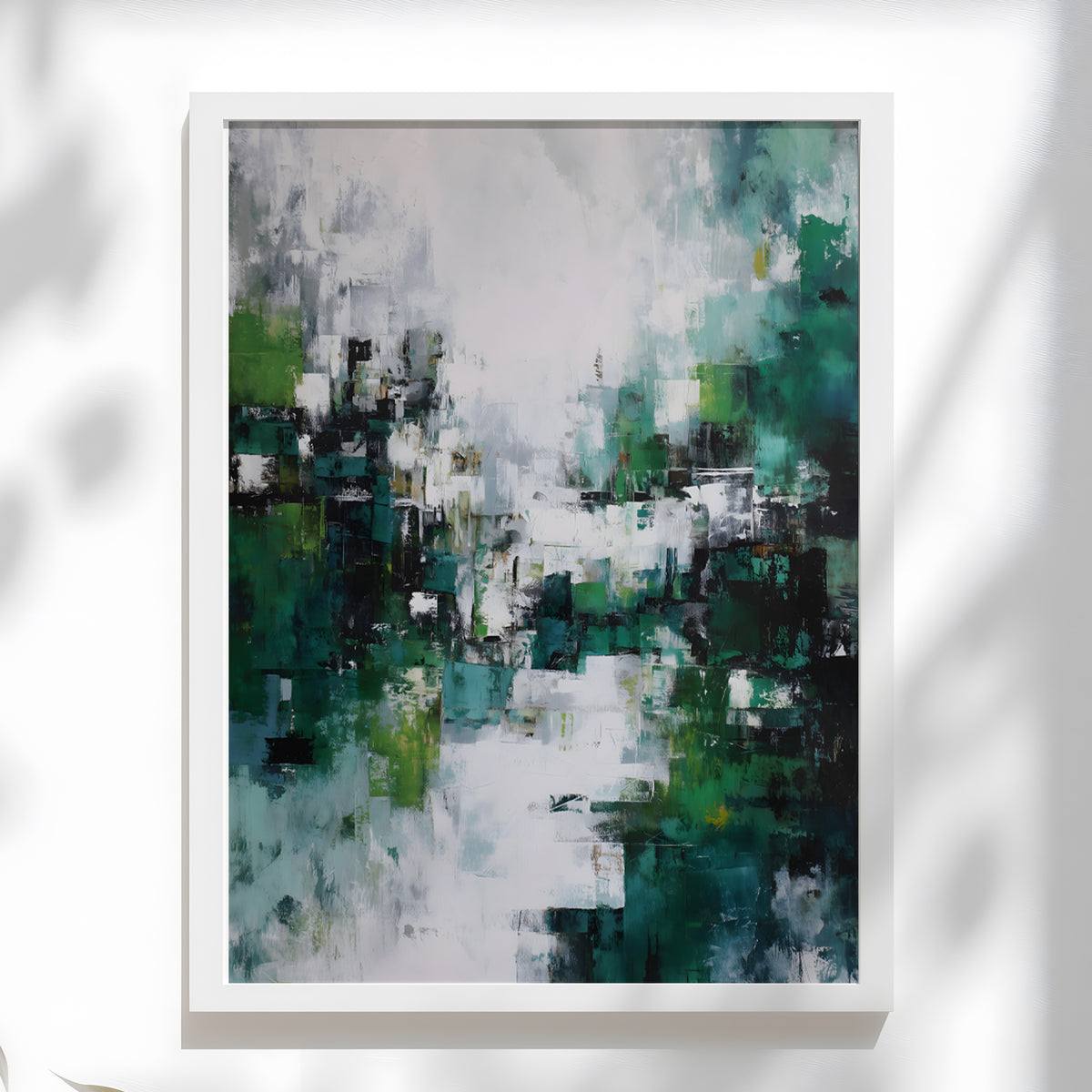 Abstract Emerald Green Framed Wall Art