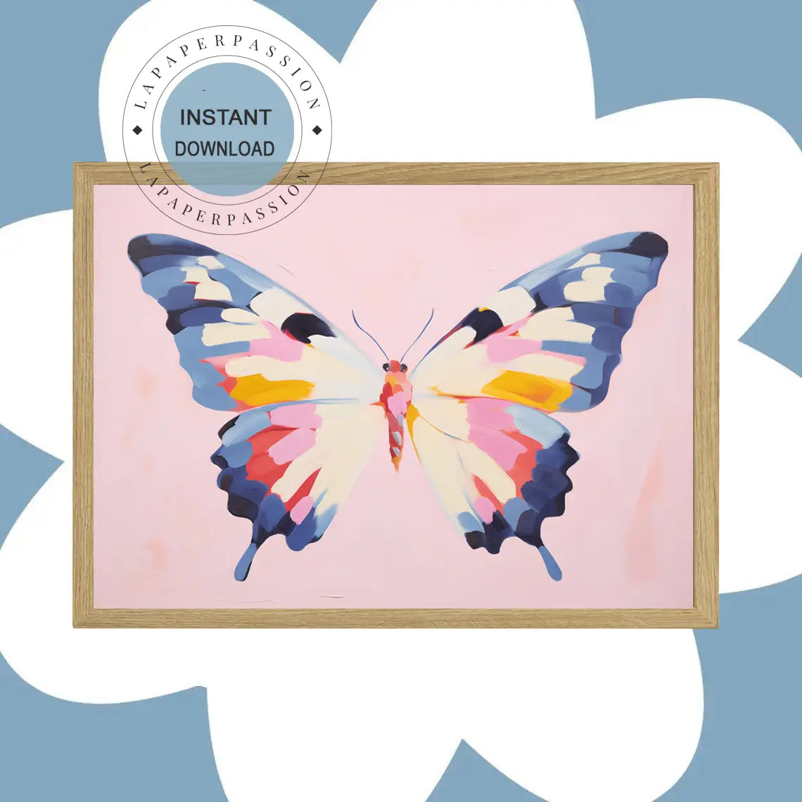 Delightful butterfly nursery wall art pastal colours pink and lilac