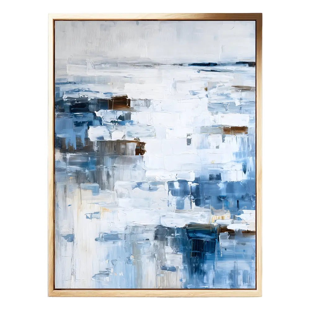 Aqua Echos Abstract Coastal Wall Art Print