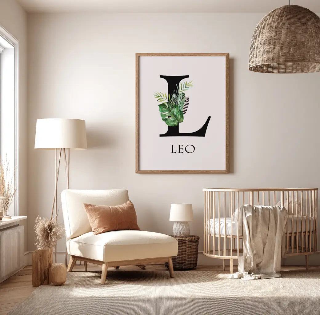 Custom name wall art for children’s bedroom or nursery décor