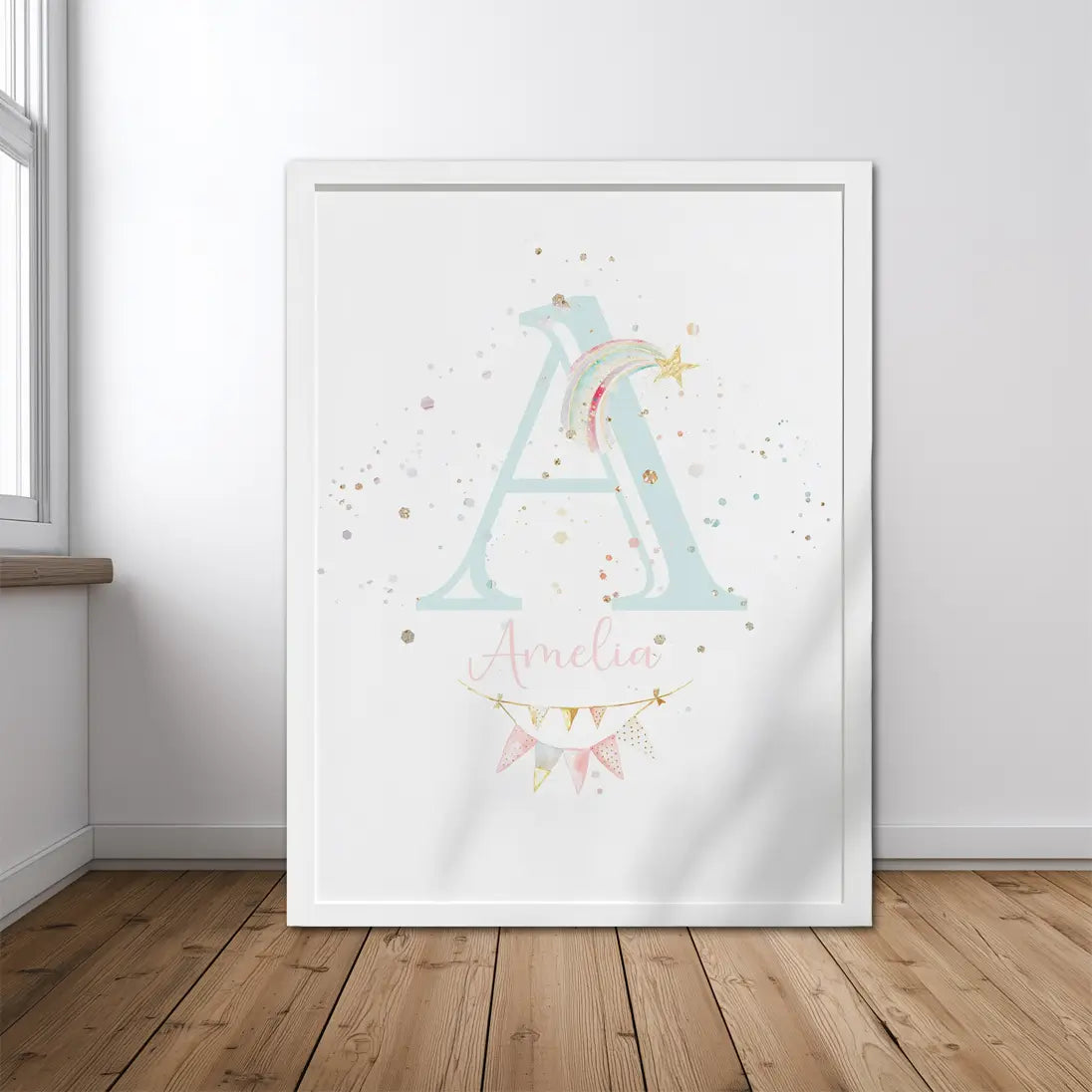 Custom name unicorn wall art prints for girls bedroom