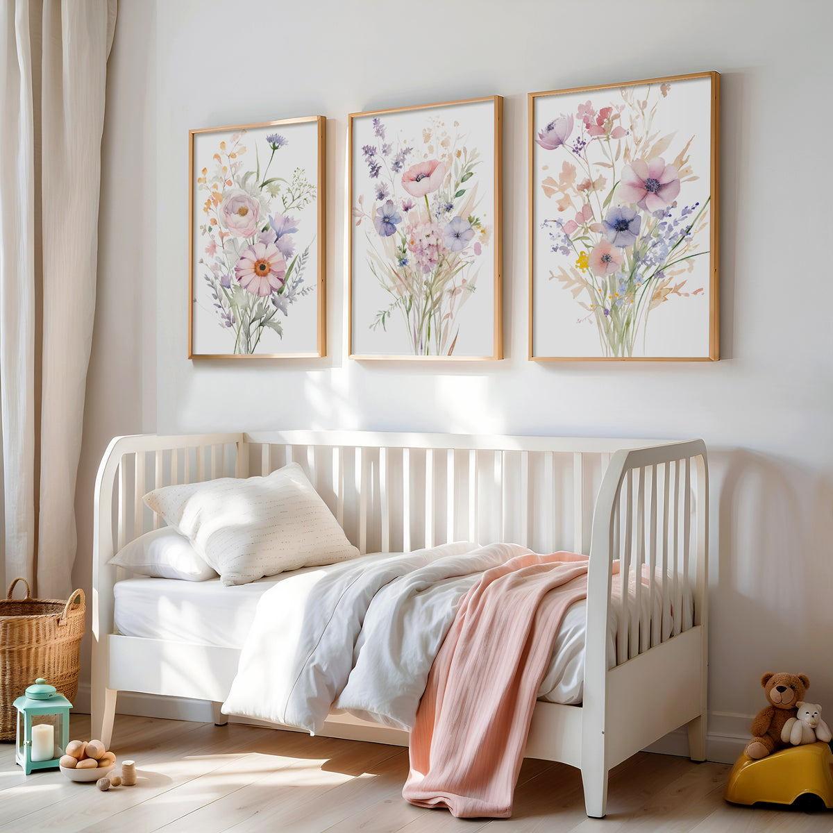 Floral wall prints for girls