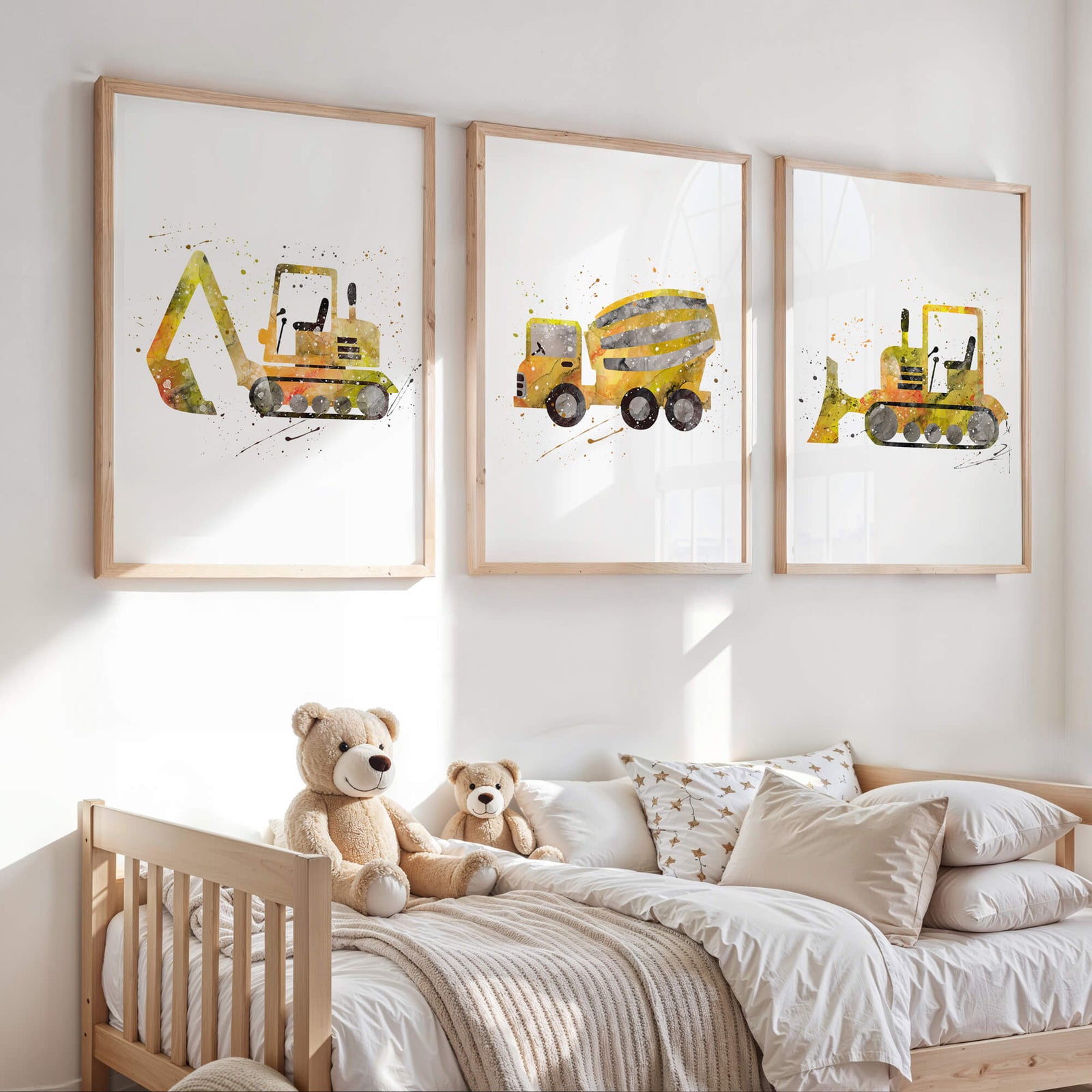 Watercolor yellow dump truck wall art for toddler room décor

Cute yellow truck nursery print for toddlers’ room

Set of three watercolor yellow truck prints for toddler bedroom walls