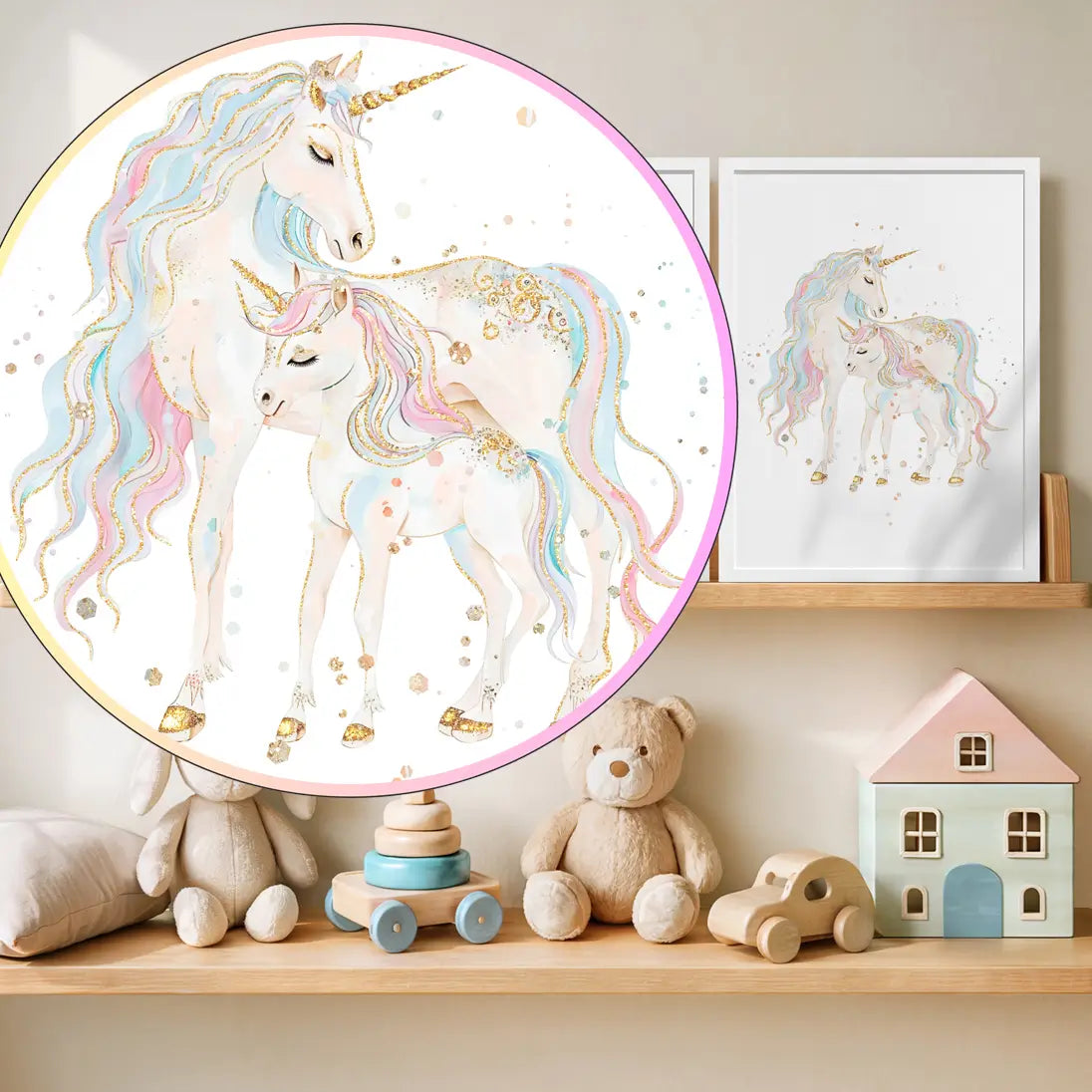 Custom name unicorn wall art prints for girls bedroom
