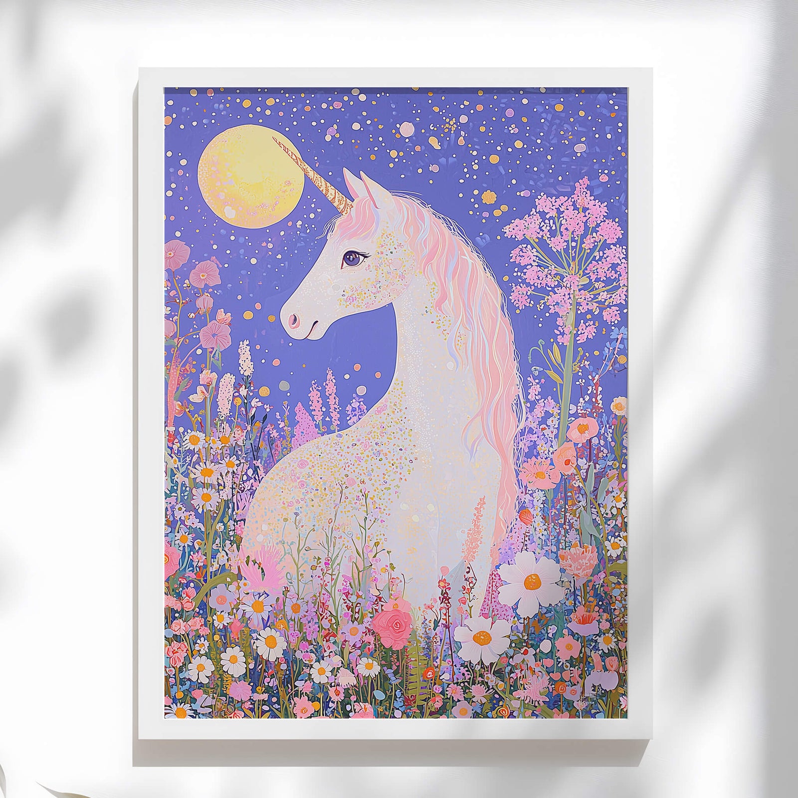 Floral unicorn wall art for girls' bedrooms