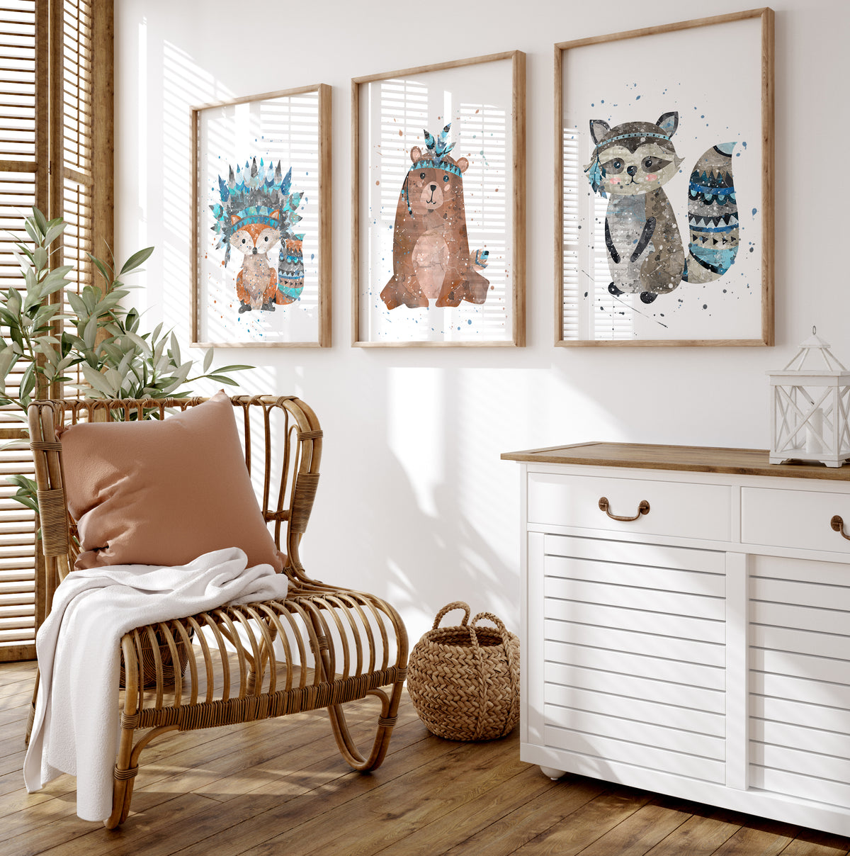 Woodland Animal Wall Art Prints - Nursery prints