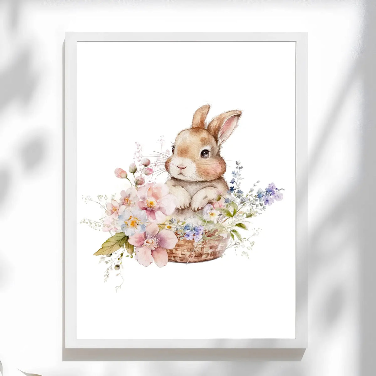 Whimsical bunny illustrations in gentle pastel tones 
