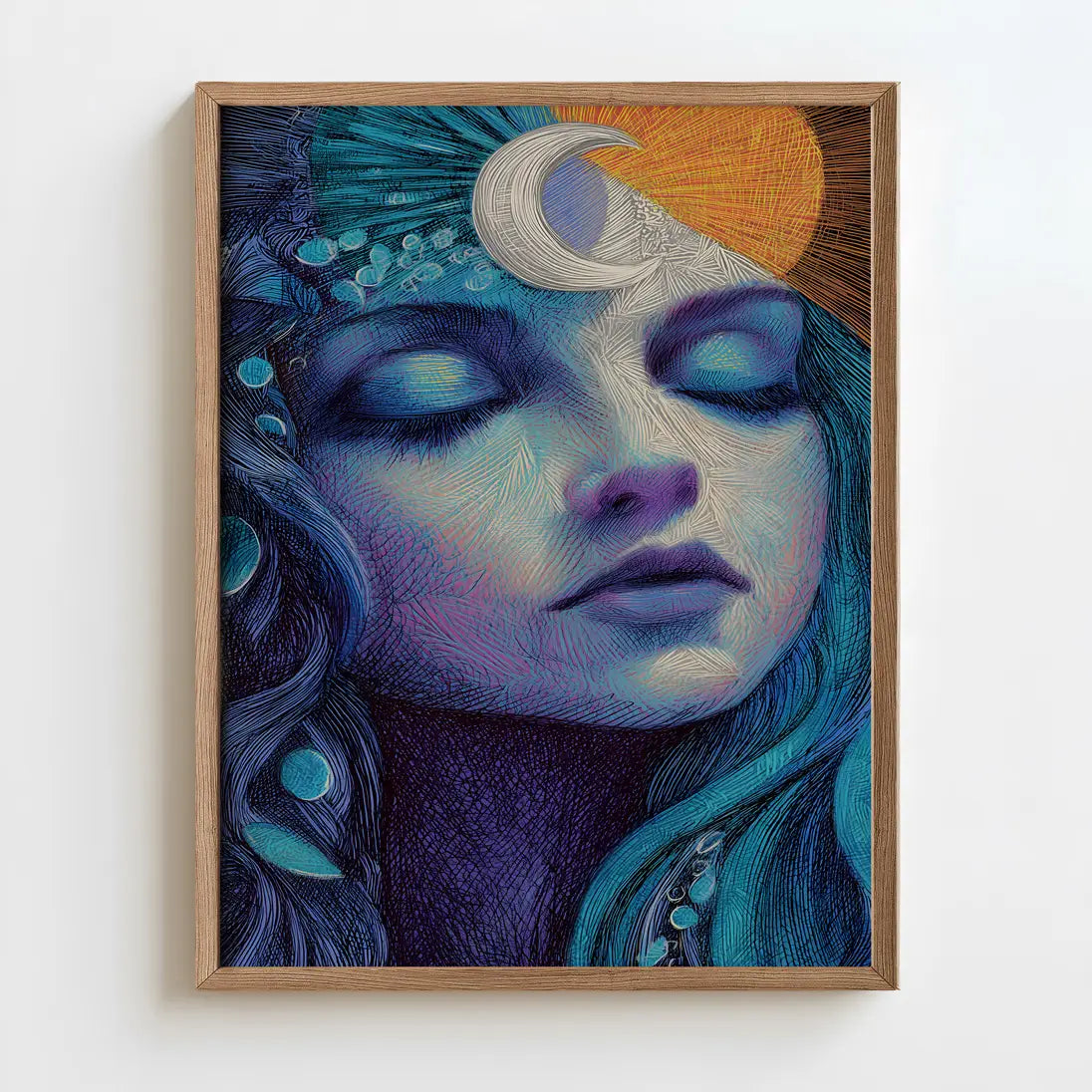 Celestial Boho Goddess Art Print
