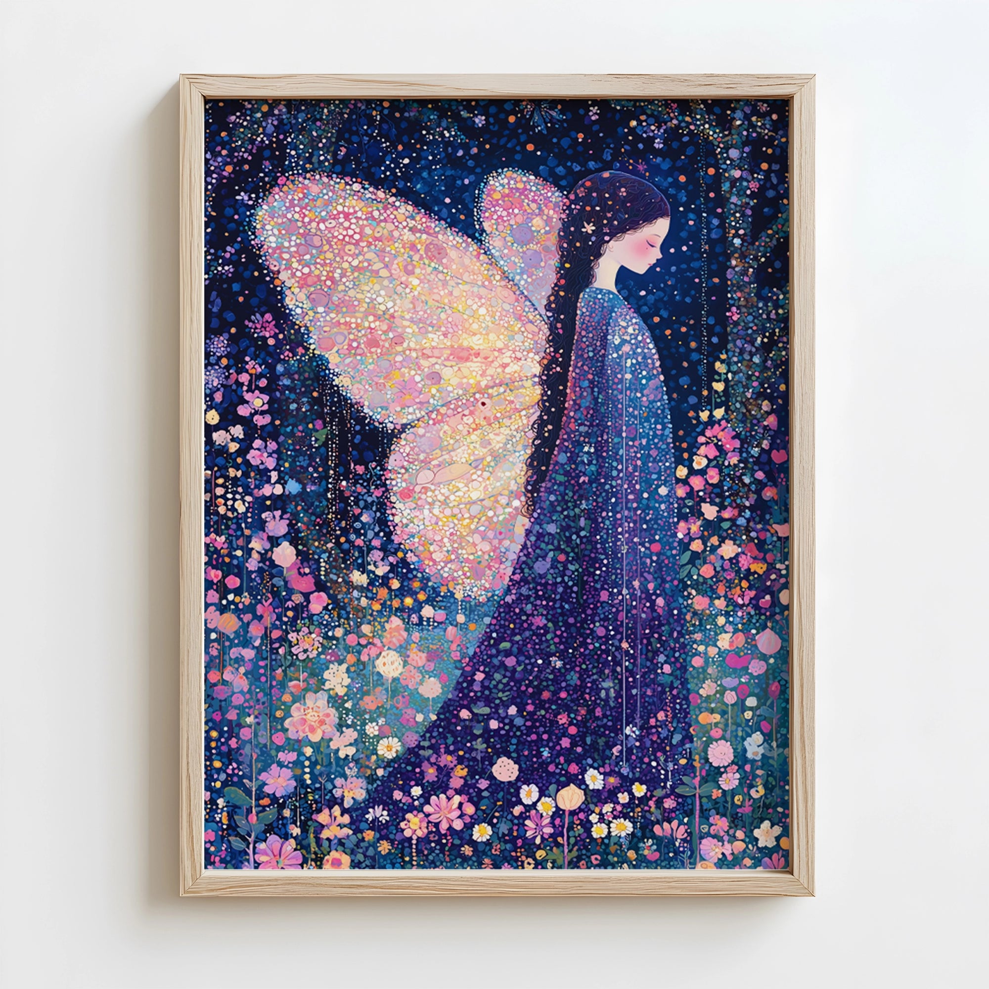 Floral fairy wall art for girls’ bedrooms or nurseries
