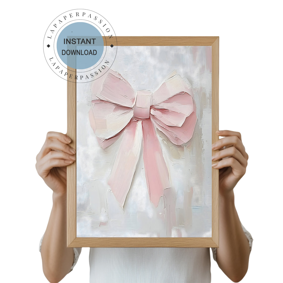 Pink Coquette Bow print on a grey ol based background digital print