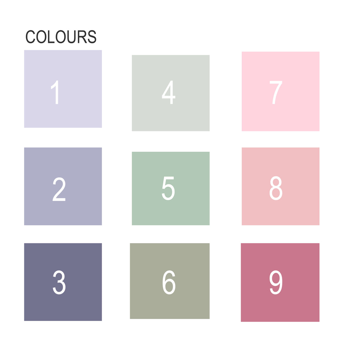 customisable colour chart