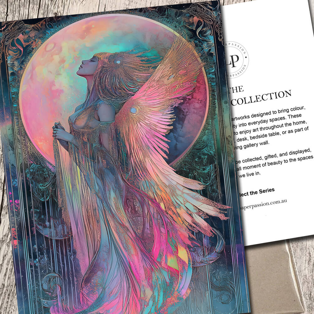 New age goddess wall art A5 print featuring feminine figure