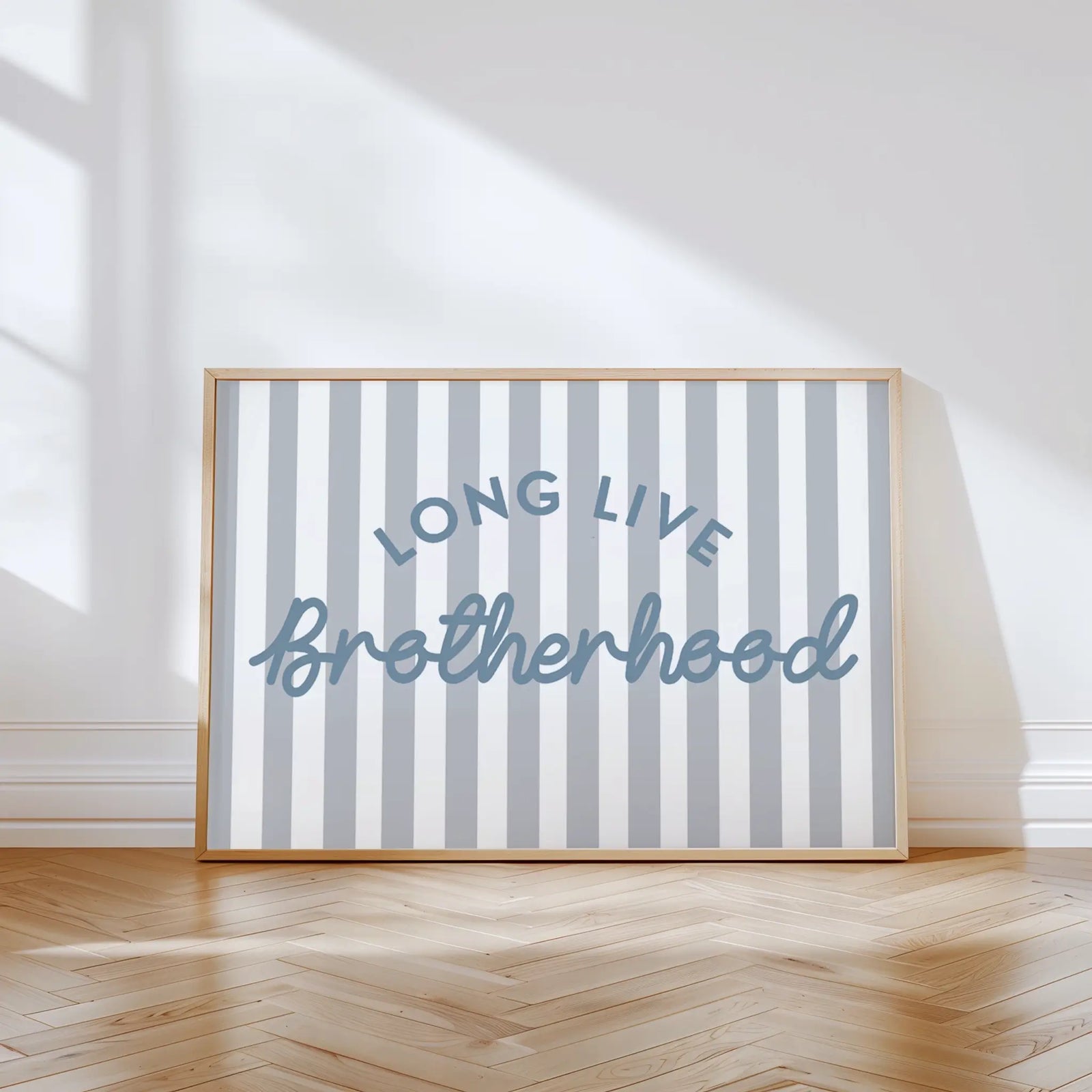 brotherhood poster long live brotherhood in steel blue and gray for boys wall art