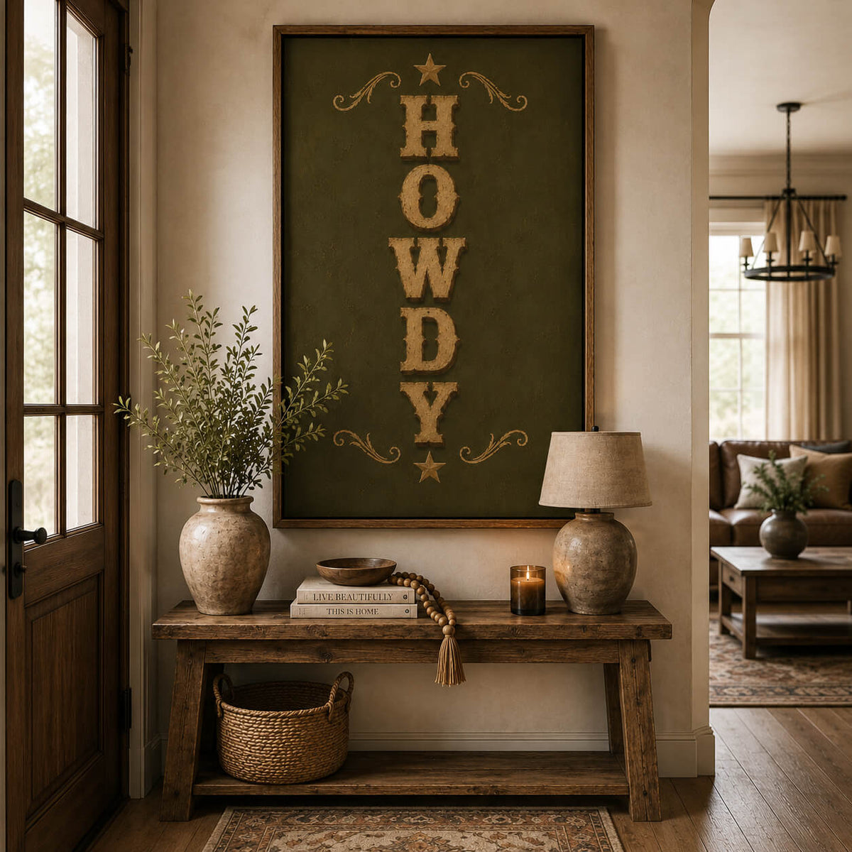 Olive green western typography print for farmhouse and ranch style homes