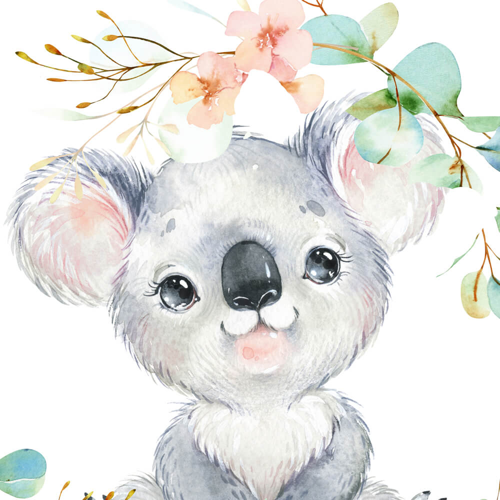 Australian animal wall art set in peach and eucalyptus green tones