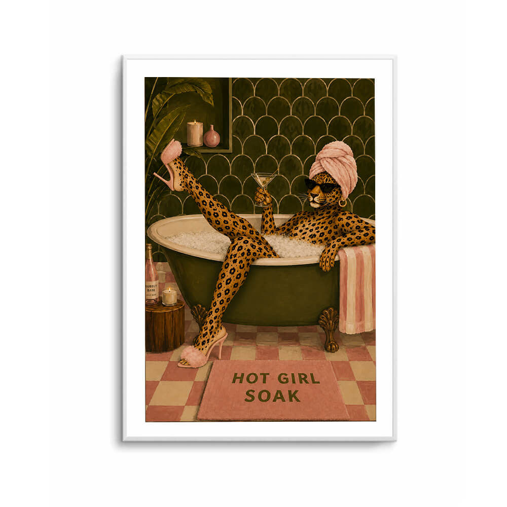 Maximalist leopard print in olive green and blush pink colour palette