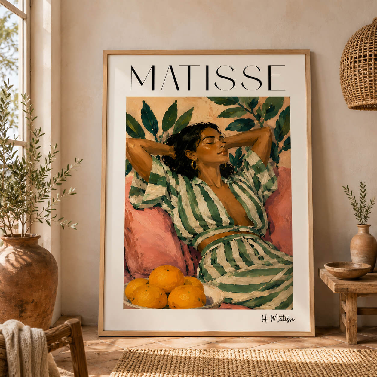 Matisse inspired Mediterranean woman poster