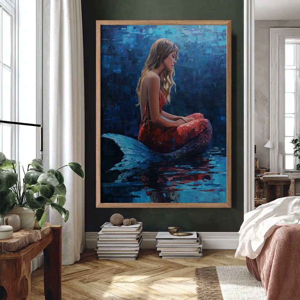 Fantasy ocean mermaid artwork with textured look