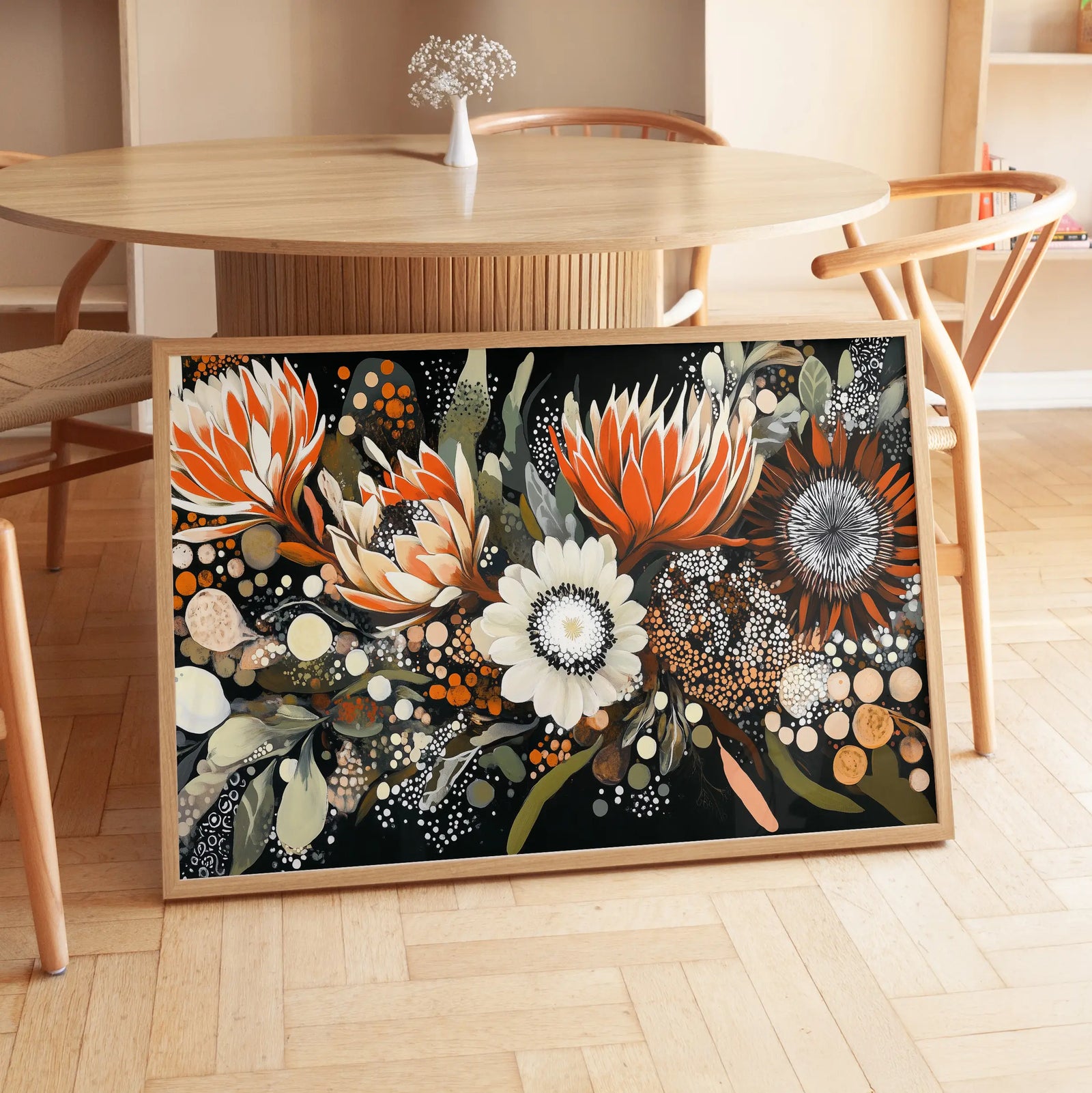 Earthy Australian flora and fauna botanical wall art print