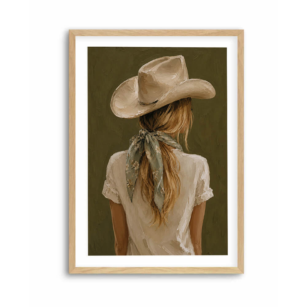 Modern cowgirl print for farmhouse and ranch style interiors