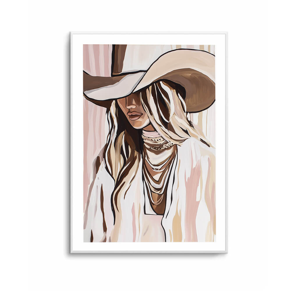 modern western cowgirl illustration 