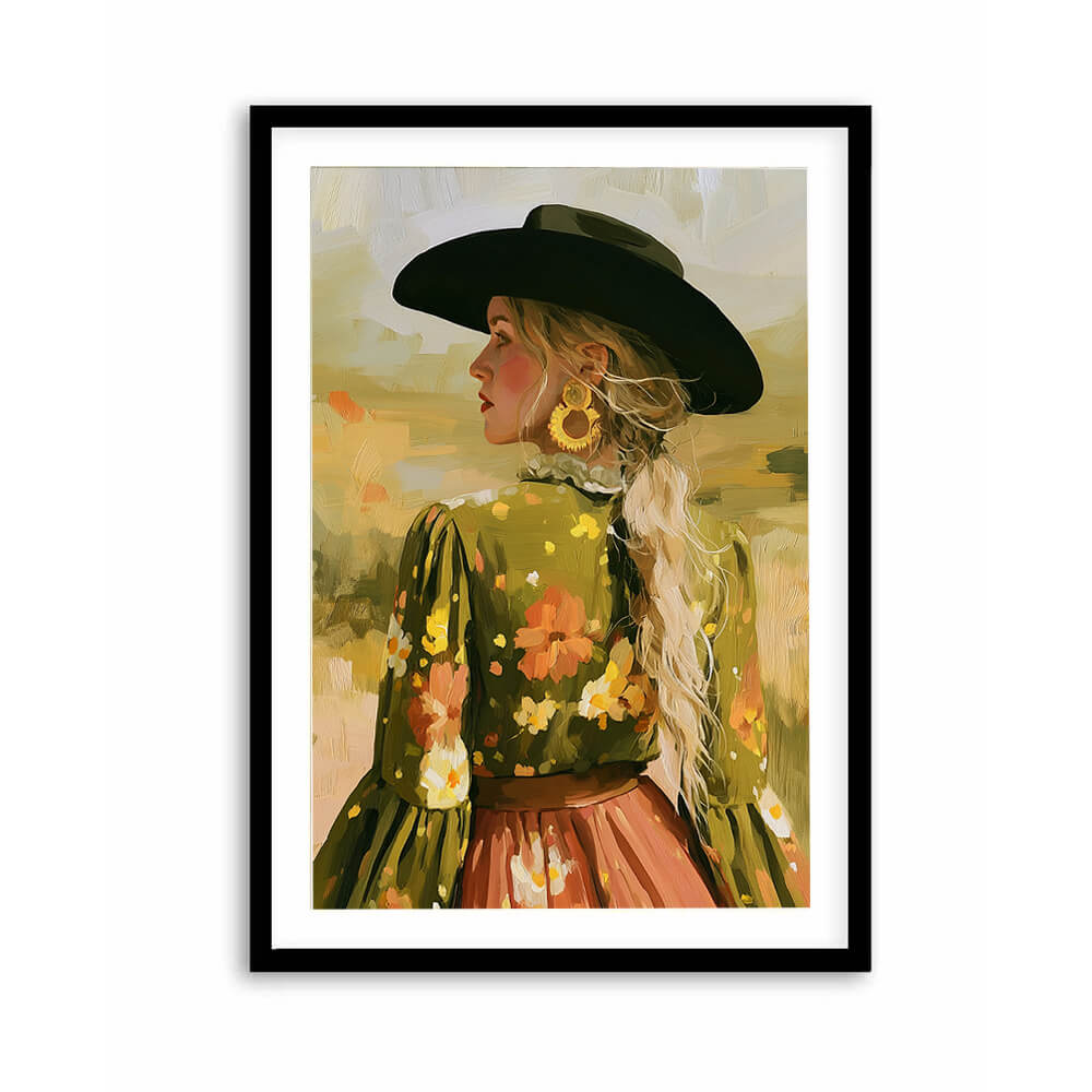 Southwestern cowgirl print in modern western style