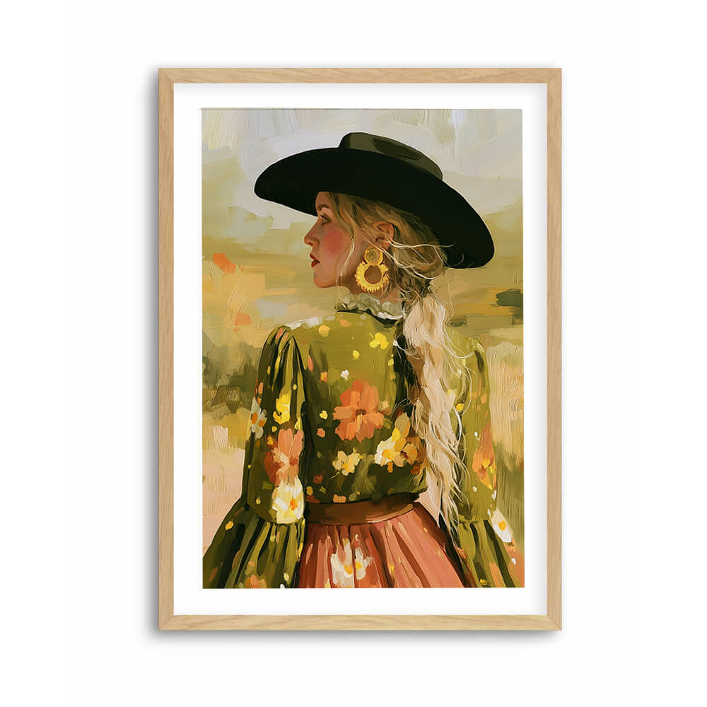 Southwestern cowgirl print in modern western style
