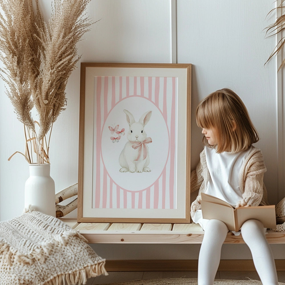 Bunny nursery wall art set of 3 prints for baby room