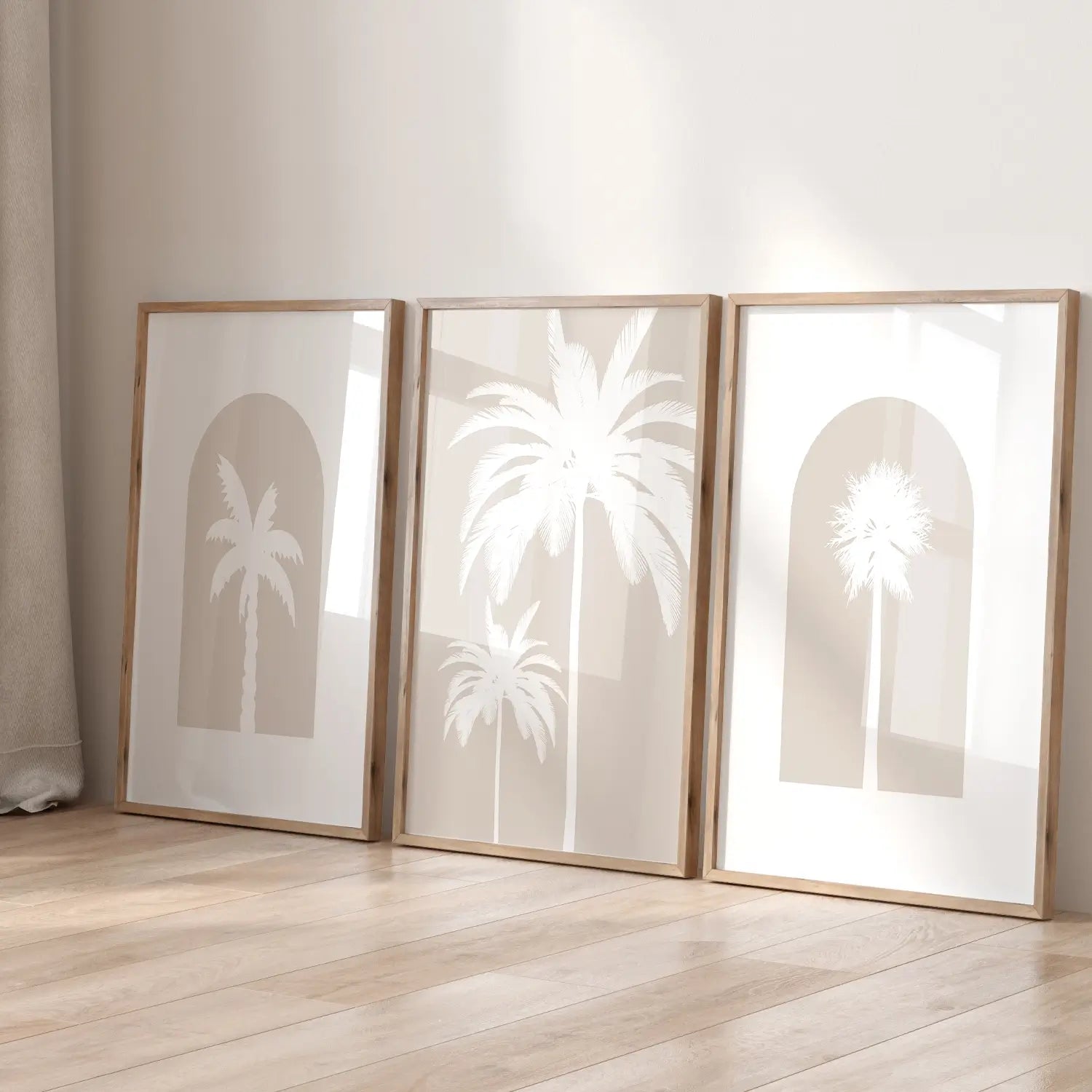 Set of three custom colour palm tree wall art silhouette  prints