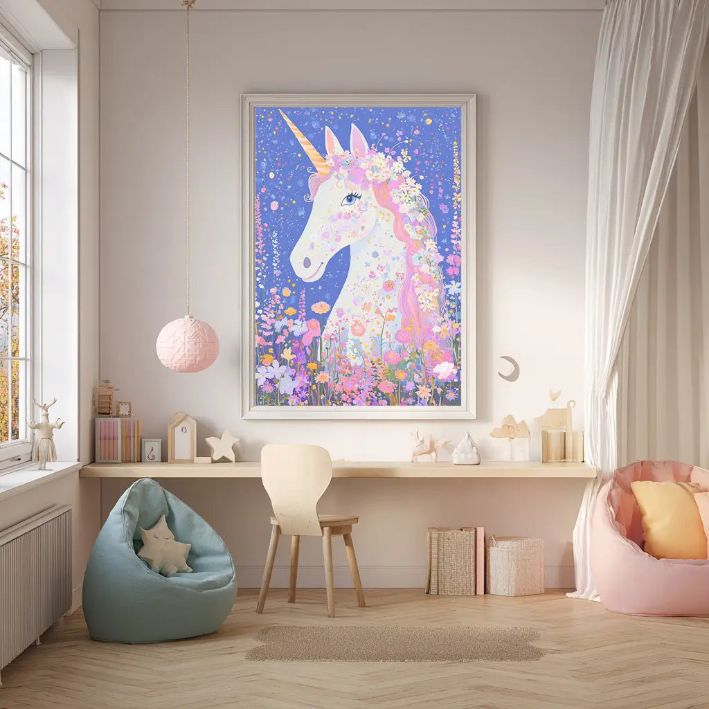 Unicorn Print in Bloomcore Florals