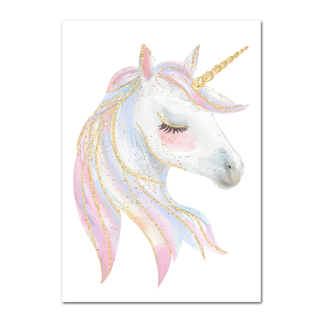 pastal Nursery Kids Wall Art unicorn print