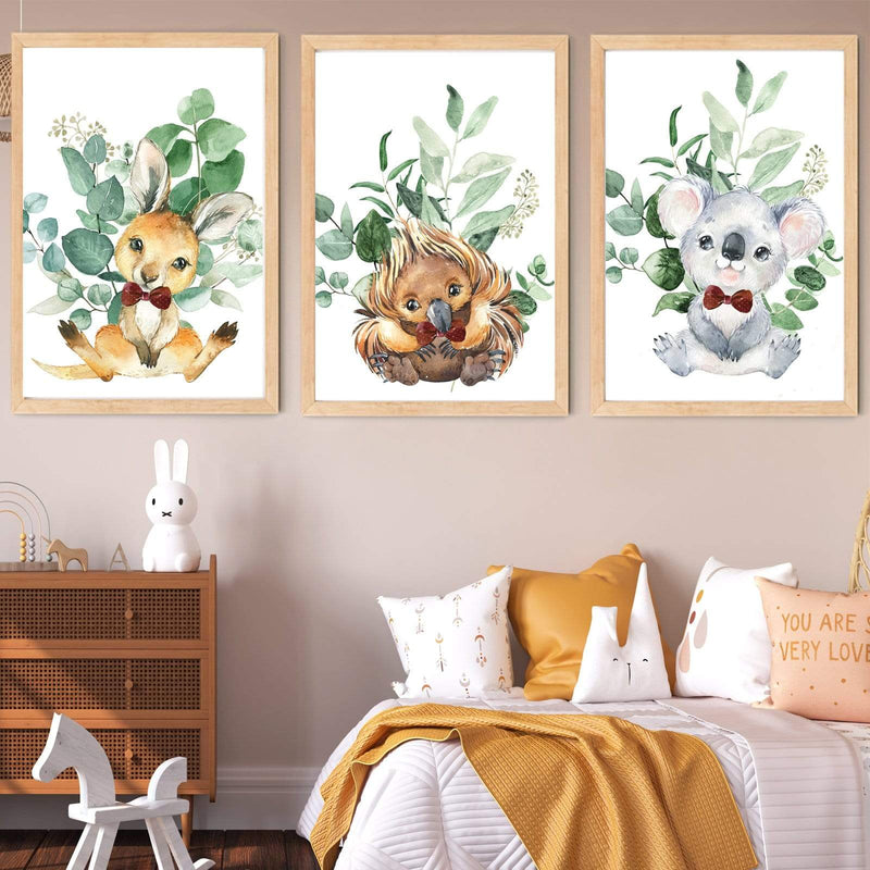 Watercolour Australian Baby Animal Nursery Wall Art Prints - Lapaperpas ...