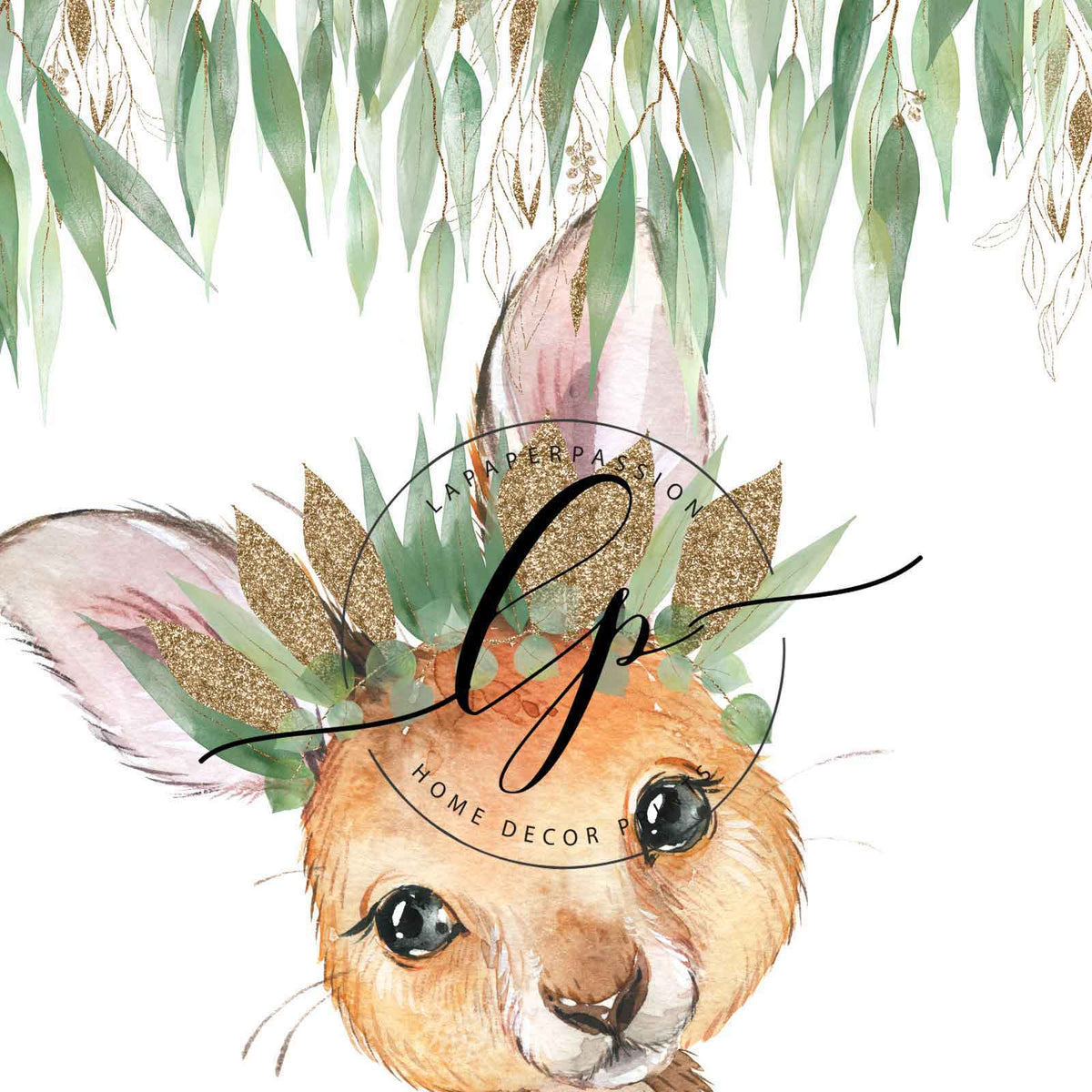 Image of a kangaroo close up with golden green head dress